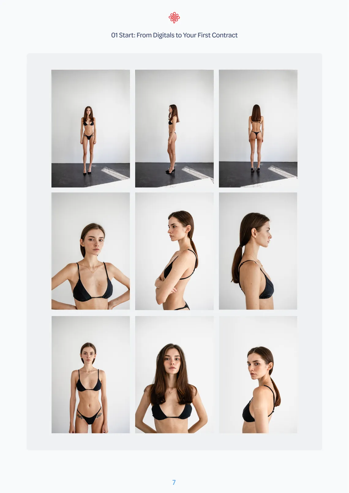 Digitals page: a grid of model polaroids